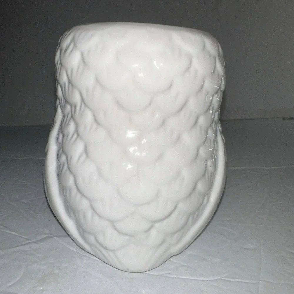 Owl‎ Floral Container Tea light holder 5 inches tall White Cute 99intl